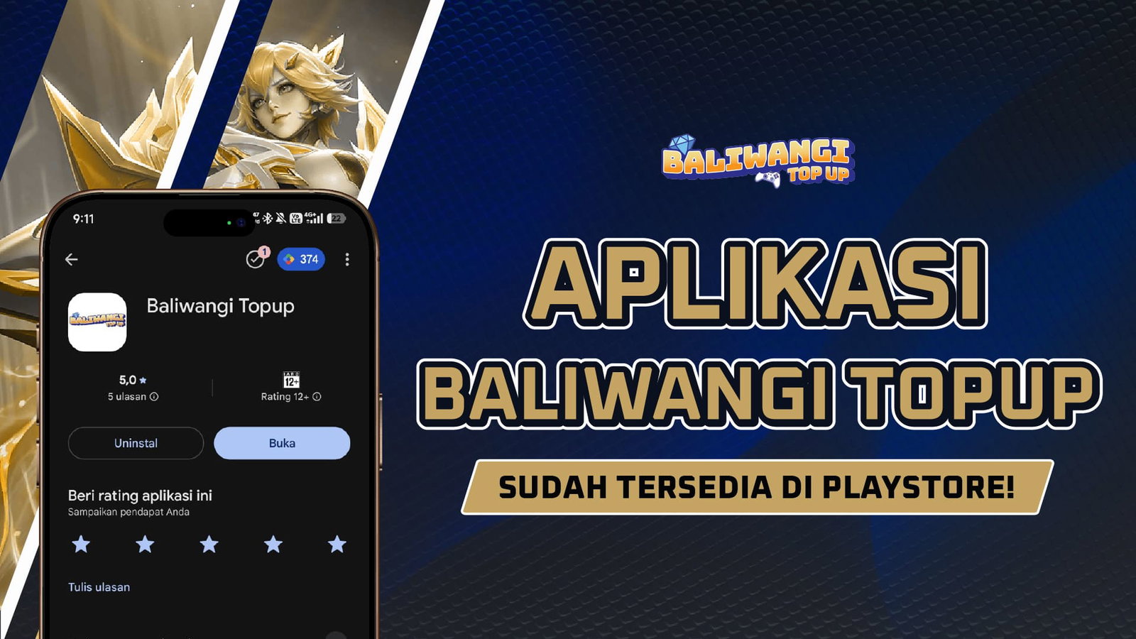 Aplikasi Baliwangi Topup Tersedia di Playstore