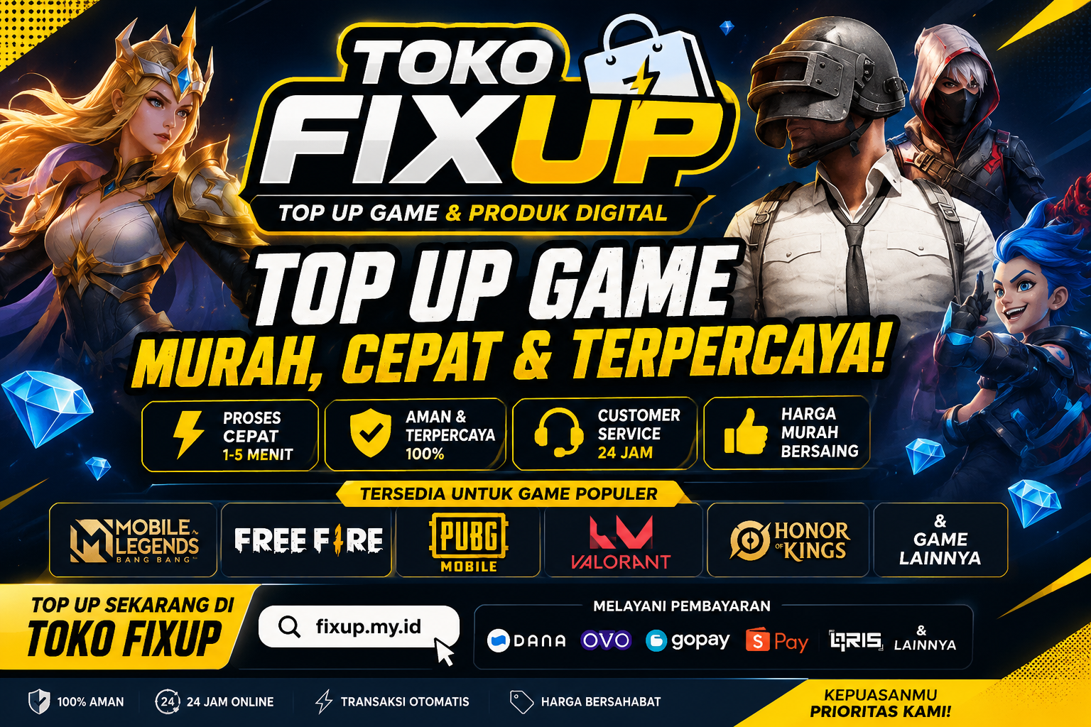 TOP UP GAME MURAH DAN TERPERCAYA DI TOKO FIXUP