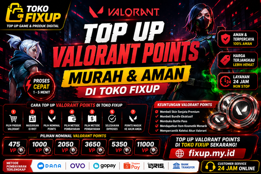 TOP UP VALORANT POINTS MURAH DAN AMAN DI TOKO FIXUP
