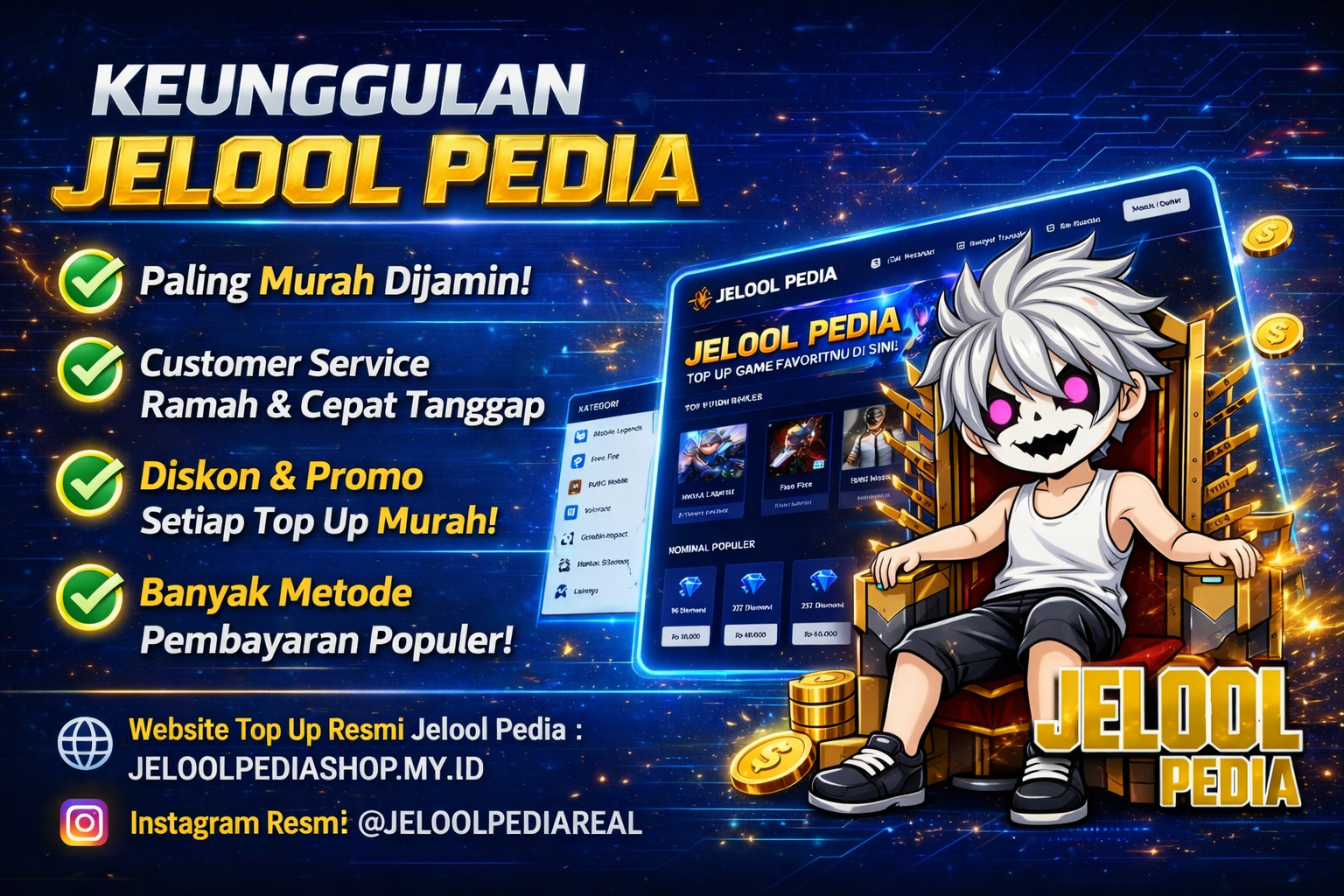 Keunggulan dari jelool pedia yang tidak dimiliki oleh website lain