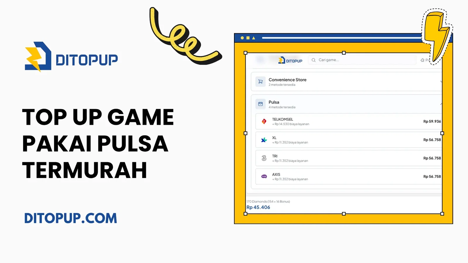 Top Up Game Pakai Pulsa Telkomsel, XL, Tri / 3, Axis Termurah