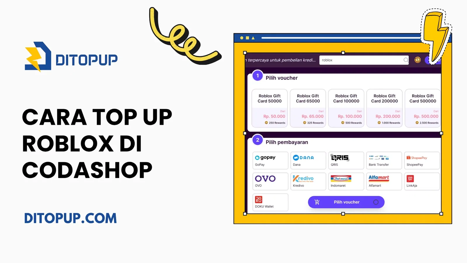 Cara Top Up Roblox di Codashop & Alternatif Beli Robux Murah