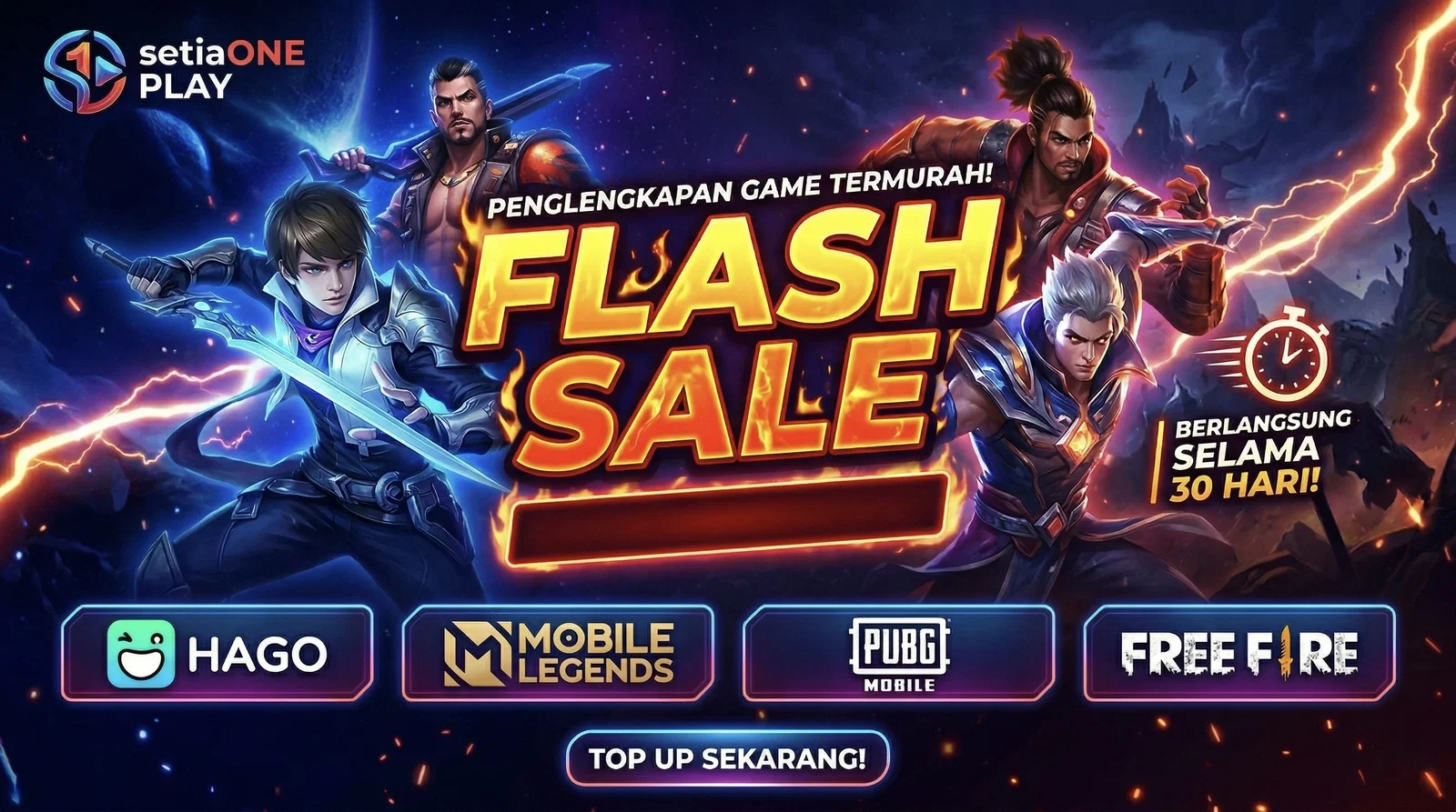 Diskon Top Up Game Mobile Legend, PUBG Mobile, Free Fire, Hago! FLASH SALE Murah