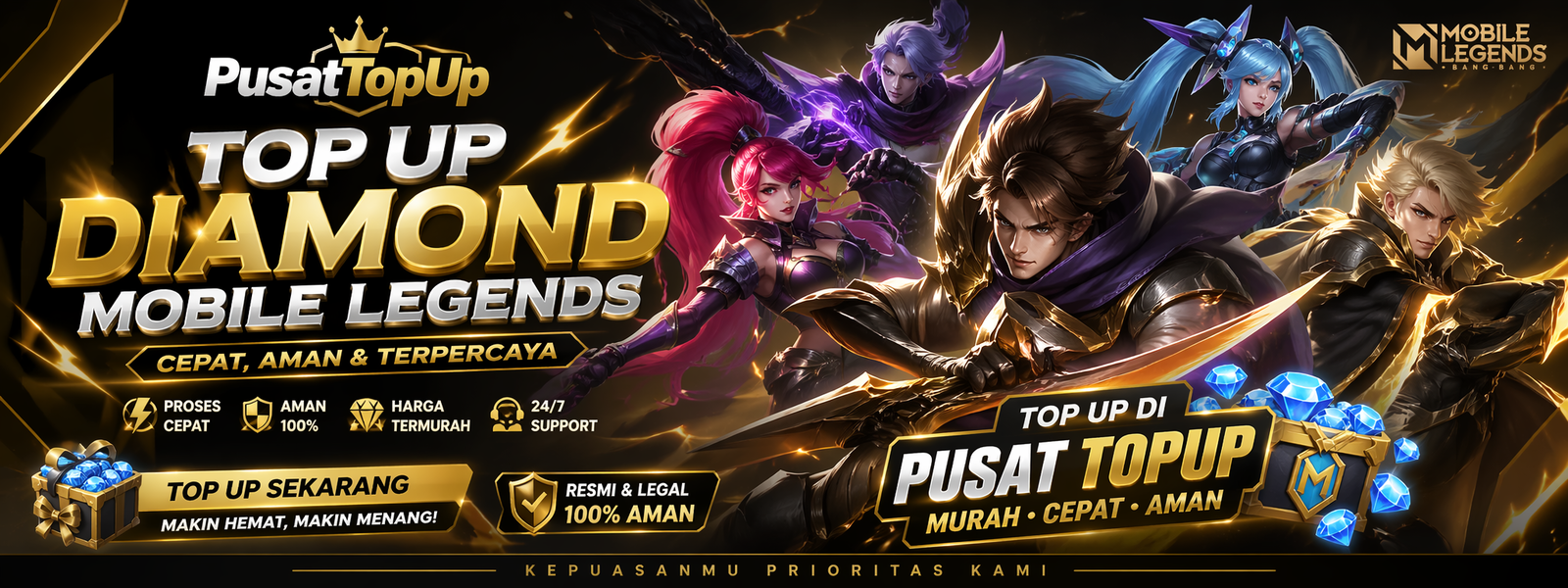 Top Up Diamond Mobile Legends Murah & Aman di PusatTopUp