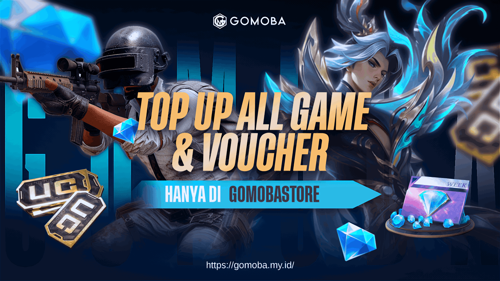 Cari Toko Diamond, UC, Voucher, dll? di GOMOBASTORE aja! 