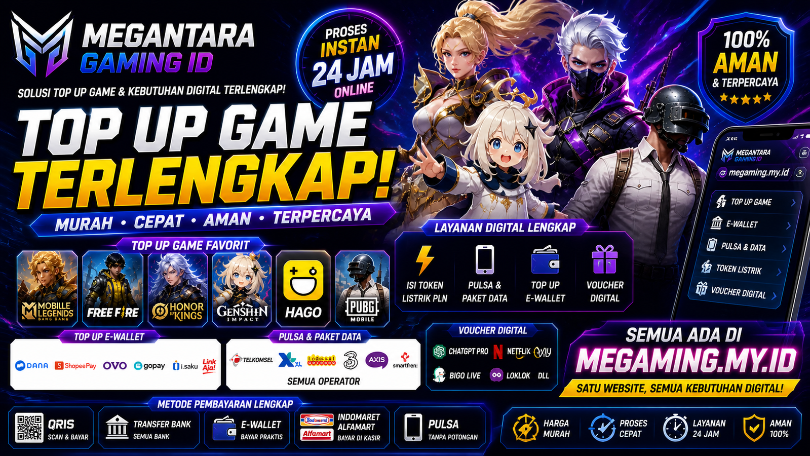 Top Up Game Murah & Layanan Digital Terlengkap di Megantara Gaming ID