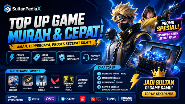 Buat kamu para gamer, sekarang nggak perlu ribet lagi cari tempat top up yang murah, cepat, dan terpercaya. Di SultanPediaX, semua kebutuhan top up game kamu bisa dipenuhi dalam hitungan detik!