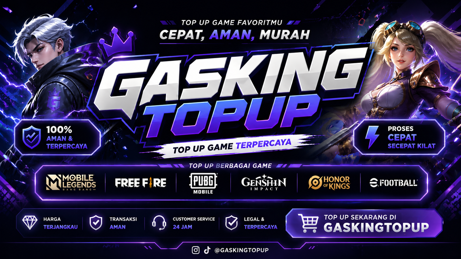 Gaskingtopup Tempat Terpercaya 100℅