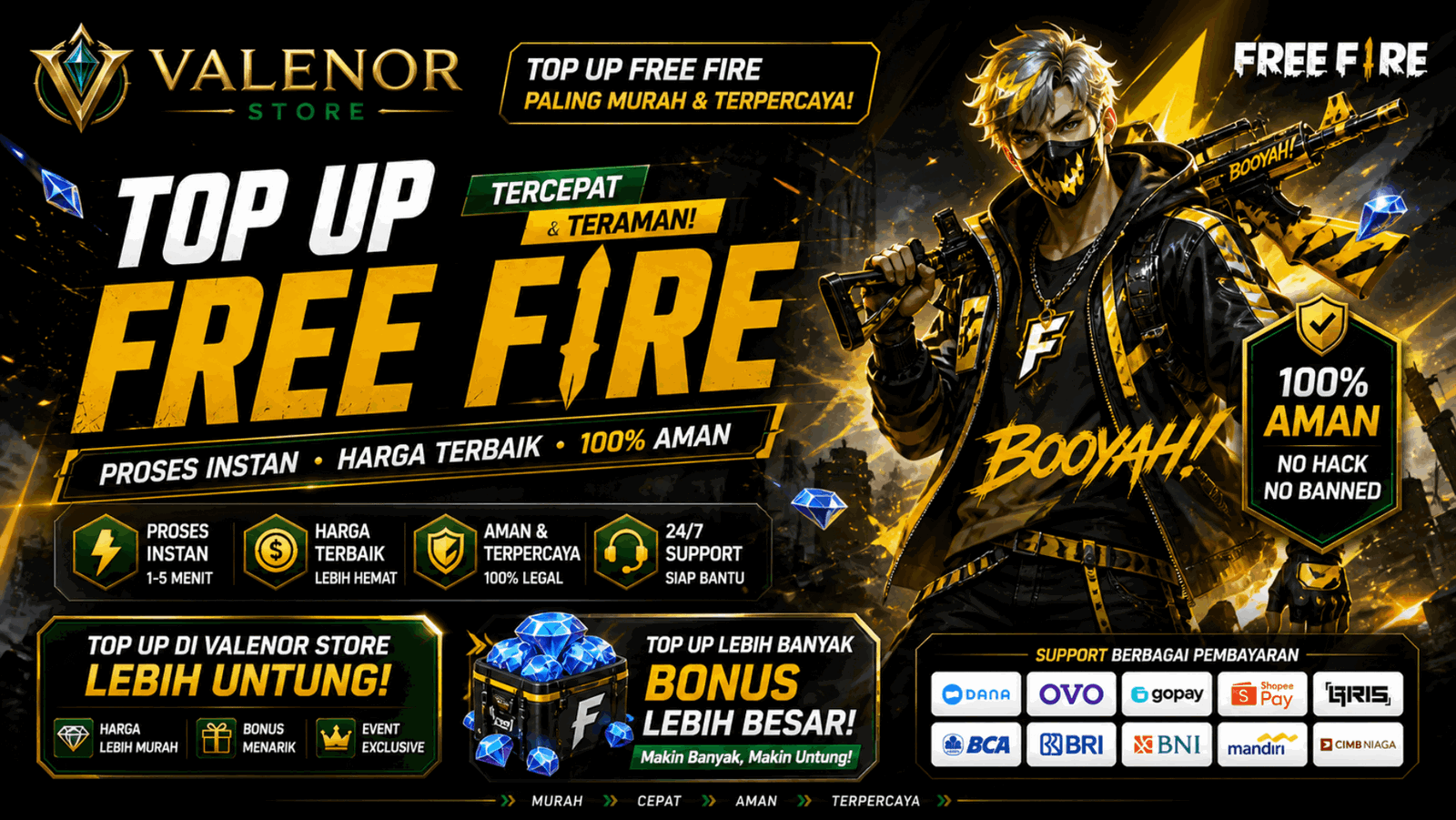 Top up Free Fire murah dan terpercaya.
