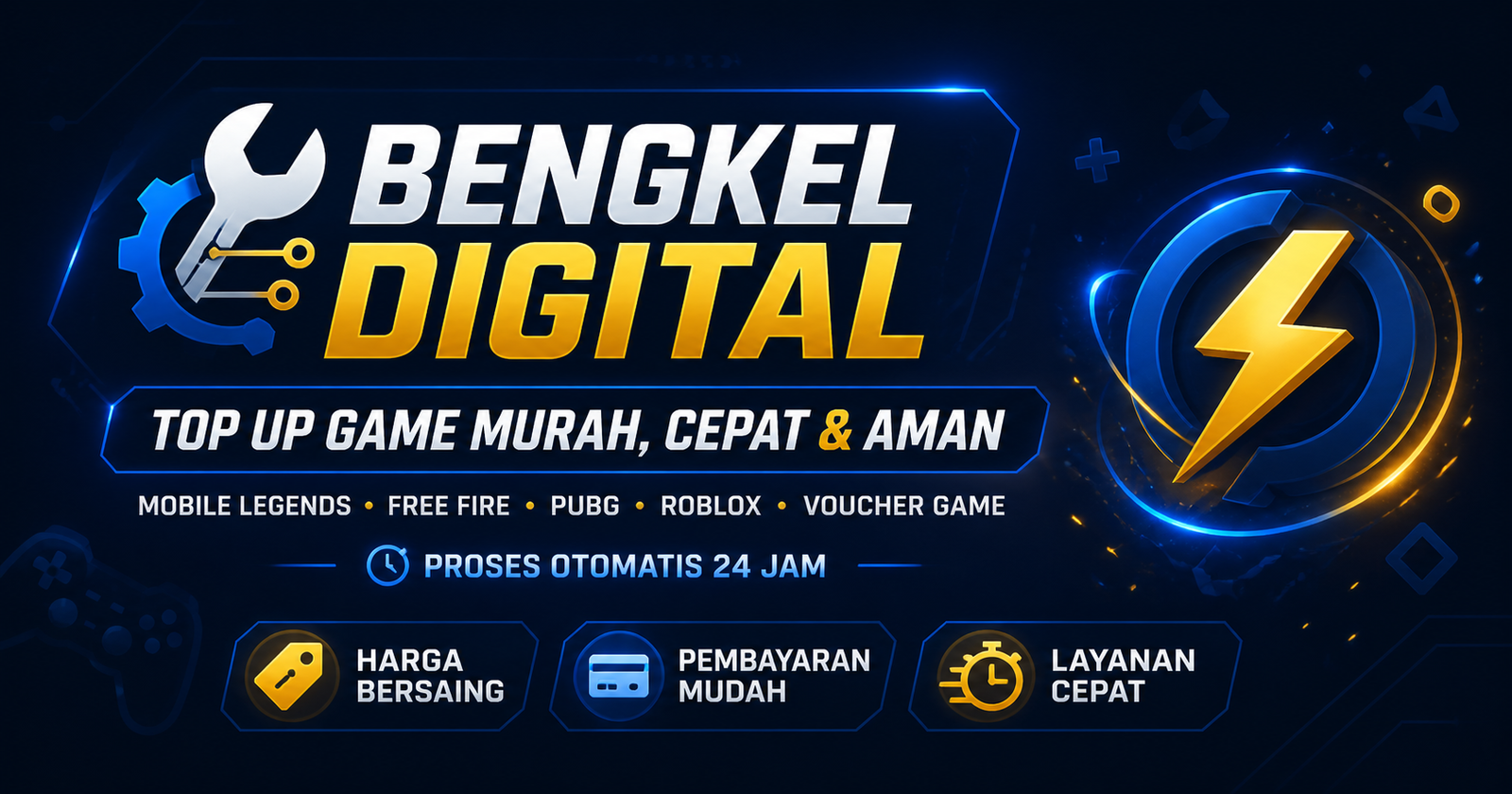 Bengkel Digital: tempatnya top up game murah, cepat & aman