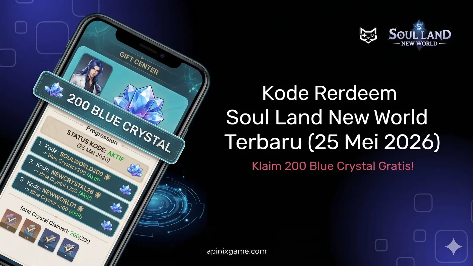 Kode Redeem Soul Land New World Terbaru (25 Mei 2026): Klaim 200 Blue Crystal Gratis!