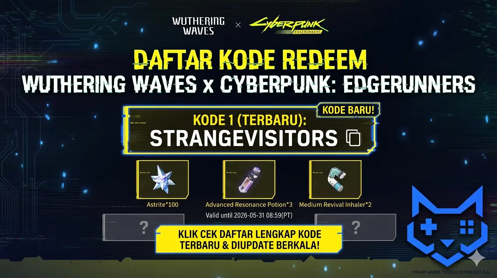 Daftar Kode Redeem Wuthering Waves x Cyberpunk: Edgerunners 29 Mei 2026