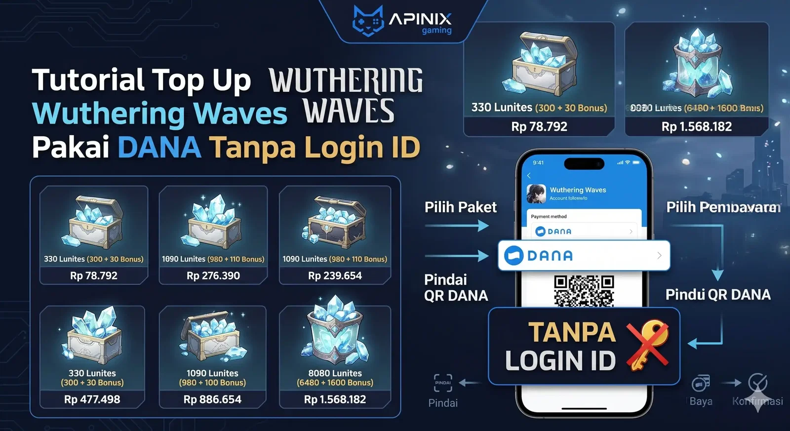 Tutorial Top Up Wuthering Waves Pakai DANA Tanpa Login ID