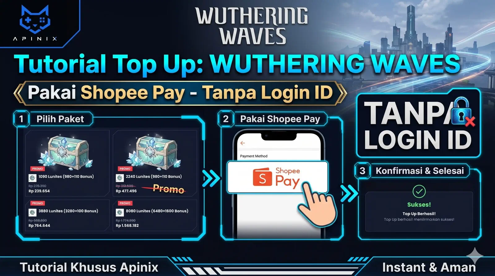 Tutorial Top Up Wuthering Waves Pakai Shopee Pay Tanpa Login ID