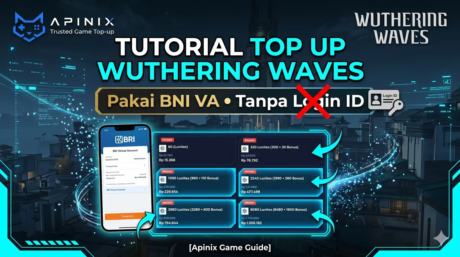 Tutorial Top Up Wuthering Waves Pakai BNI VA Tanpa Login ID