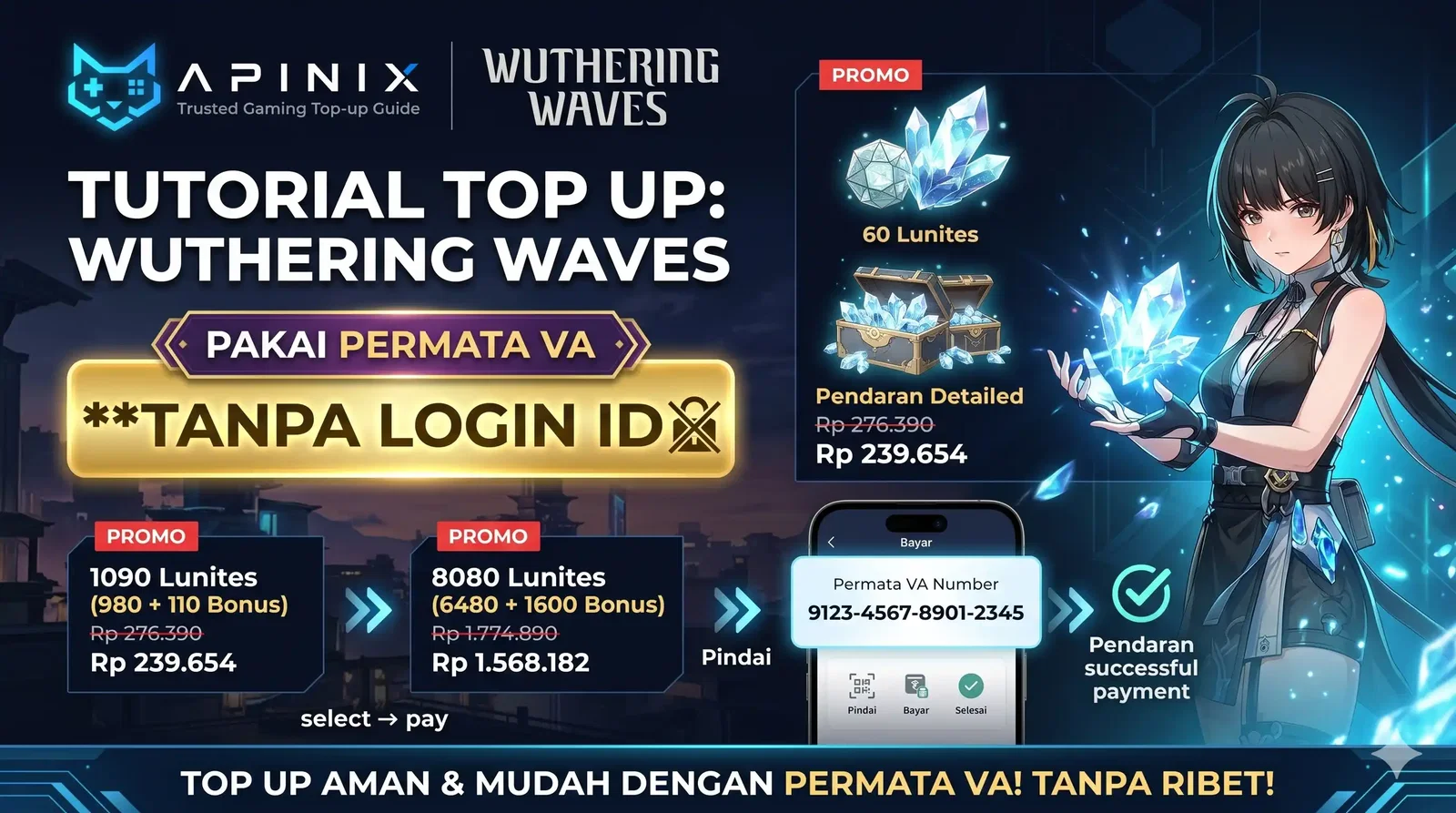 Tutorial Top Up Wuthering Waves Pakai Permata Virtual Account Tanpa Login ID
