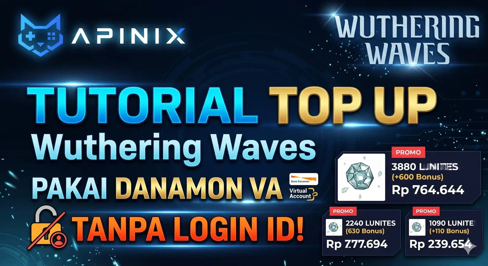 Tutorial Top Up Wuthering Waves Pakai DANAMON VA Tanpa Login ID