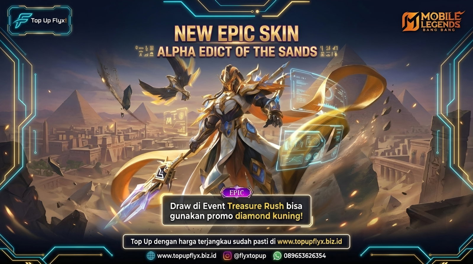 Baru! Skin Epic Alpha "Edict of the Sands" Telah Hadir di Mobile Legends