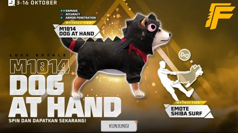 Cara Dapatkan Skin SG Anjing FF M1014 Dog at Hand: Imut Tapi Mematikan!