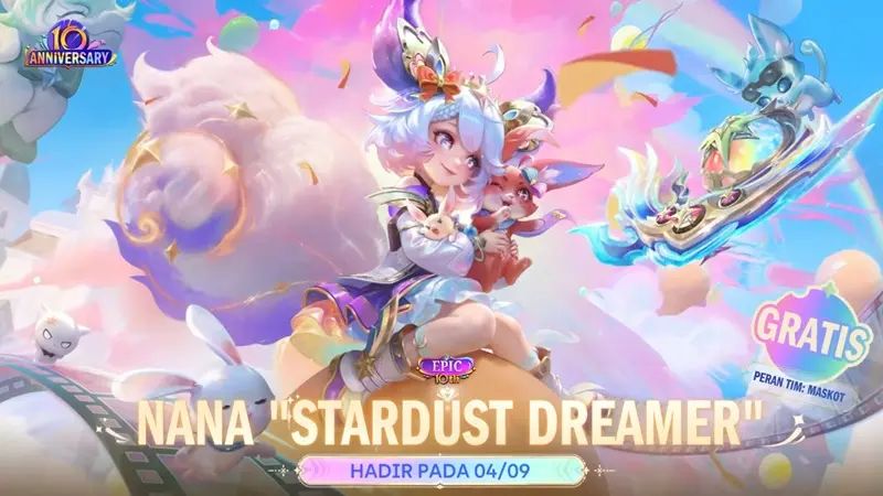 Banjir Hadiah MLBB 10th Anniversary: Cara Klaim Skin Epic Nana Stardust Dreamer Gratis!