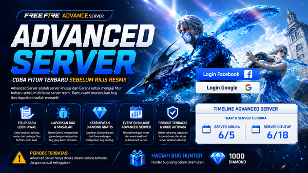 Free Fire Advanced Server: Cara Daftar, Jadwal, dan Hadiah Bug Hunter