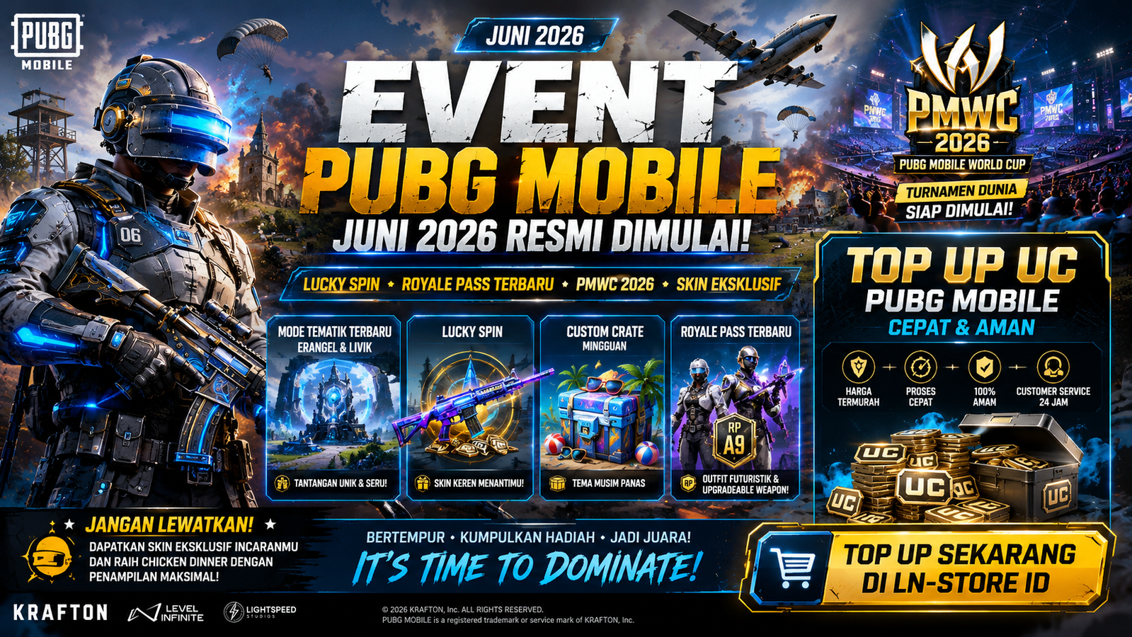 Sambut Event Seru PUBG MOBILE Bulan Juni 2026, Top Up UC Instan dan Legal Hanya di LN-STORE ID!