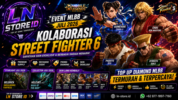 Event Mobile Legends Juli 2026: Kolaborasi Street Fighter 6, Promo Diamond, Premium Supply & Cara Mendapatkan Skin Eksklusif