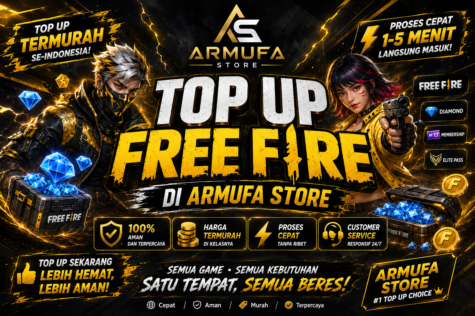 PROMO BUAT TOP UP FREE FIRE DI ARMUFA AJA