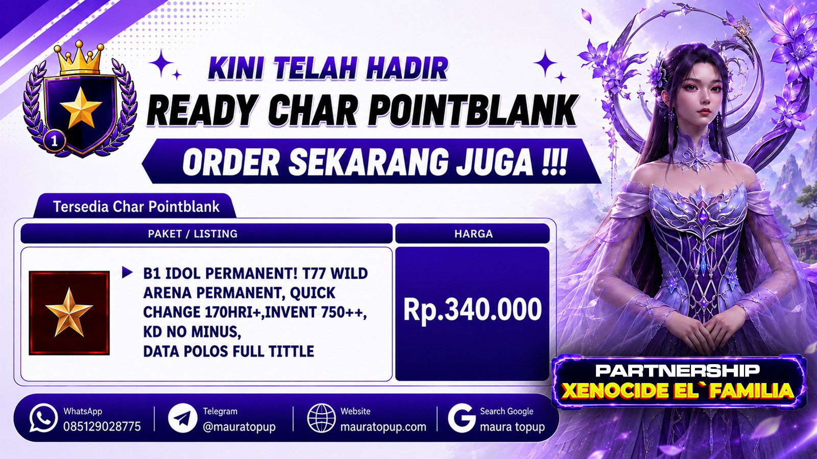 4. CHAR POINTBLANK B1 IDOL PERMANENT! T77 WILD ARENA PERMANENT, BY MauraTopup !!!