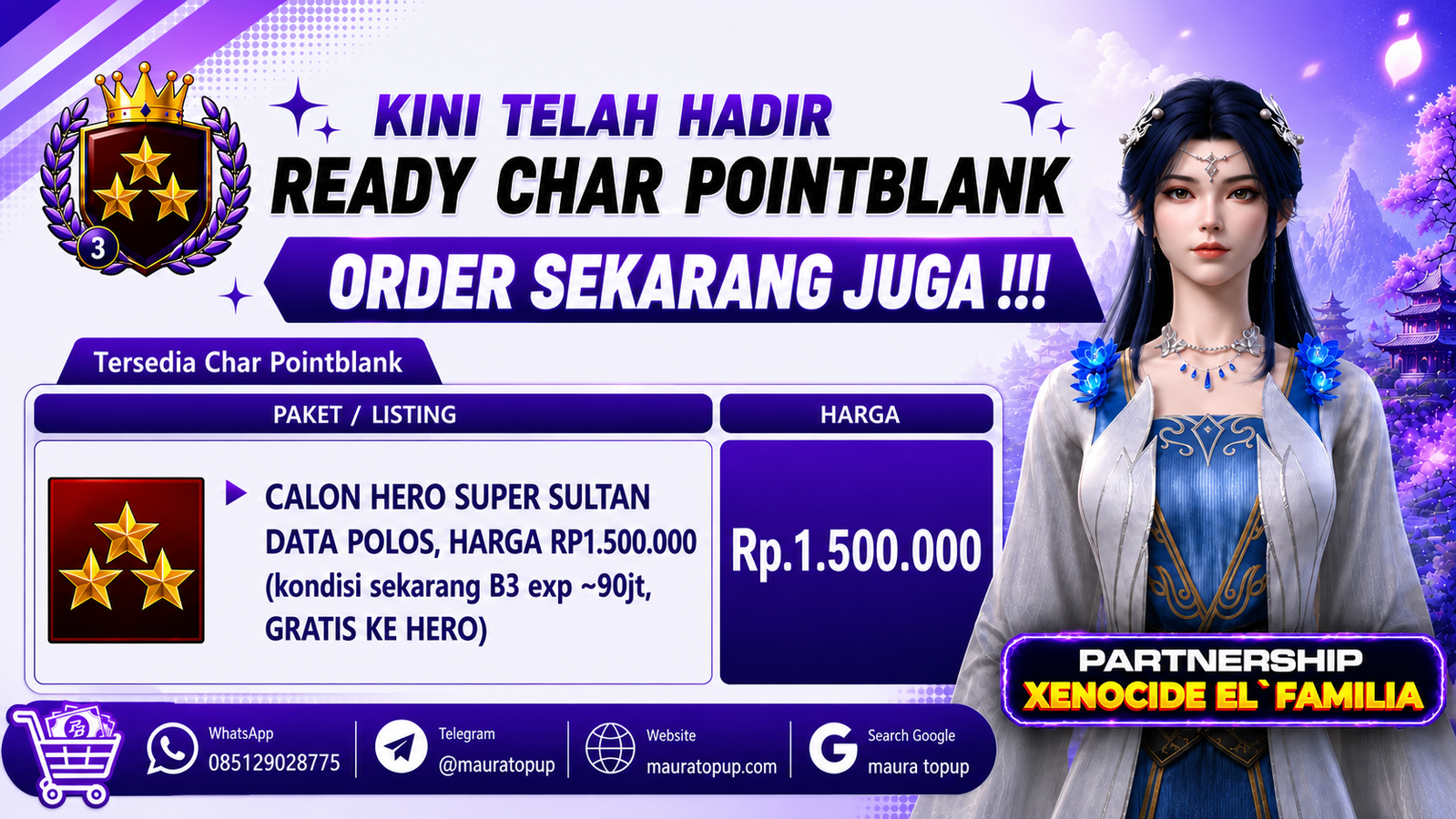 6. B3 (CALON HERO SUPER SULTAN DATA POLOS) HARGA RP1.500.000, BY MauraTopup !!!