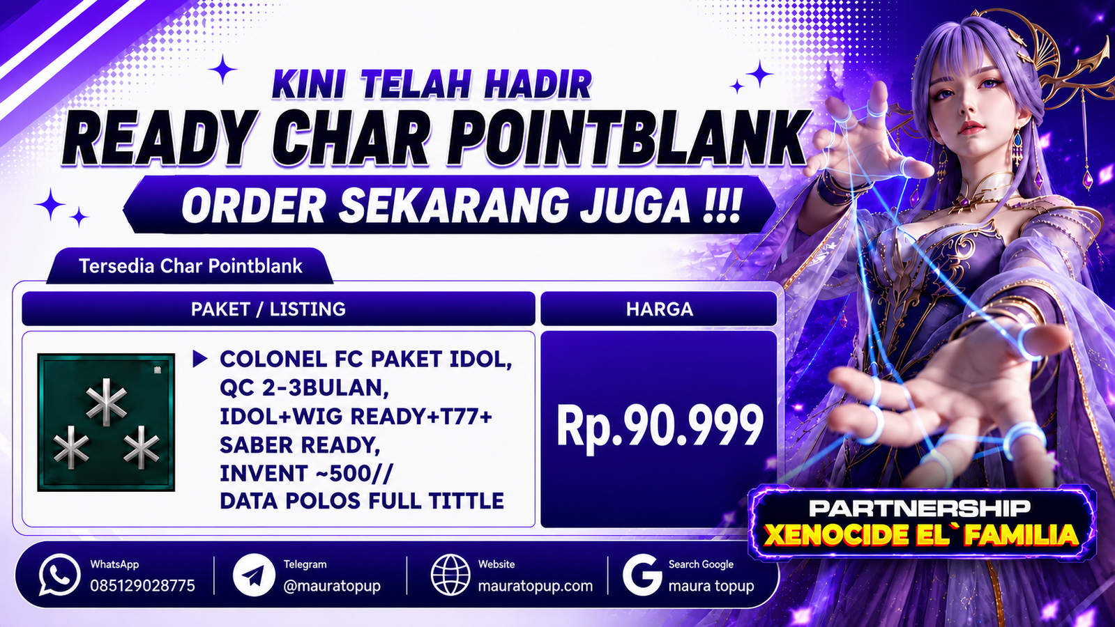 2. CHAR POINTBLANK COLONEL FC PAKET IDOL, QC 2-3BULAN, IDOL+WIG , BY MauraTopup !!!