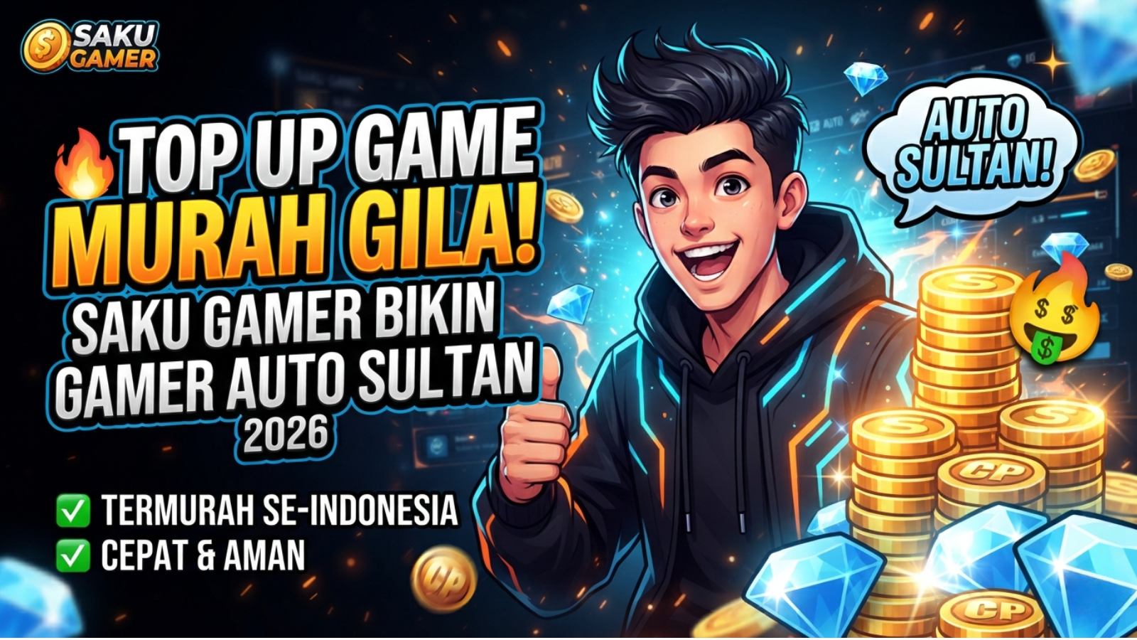 🔥 TOP UP GAME MURAH GILA! SAKU GAMER BIKIN GAMER AUTO SULTAN 2026