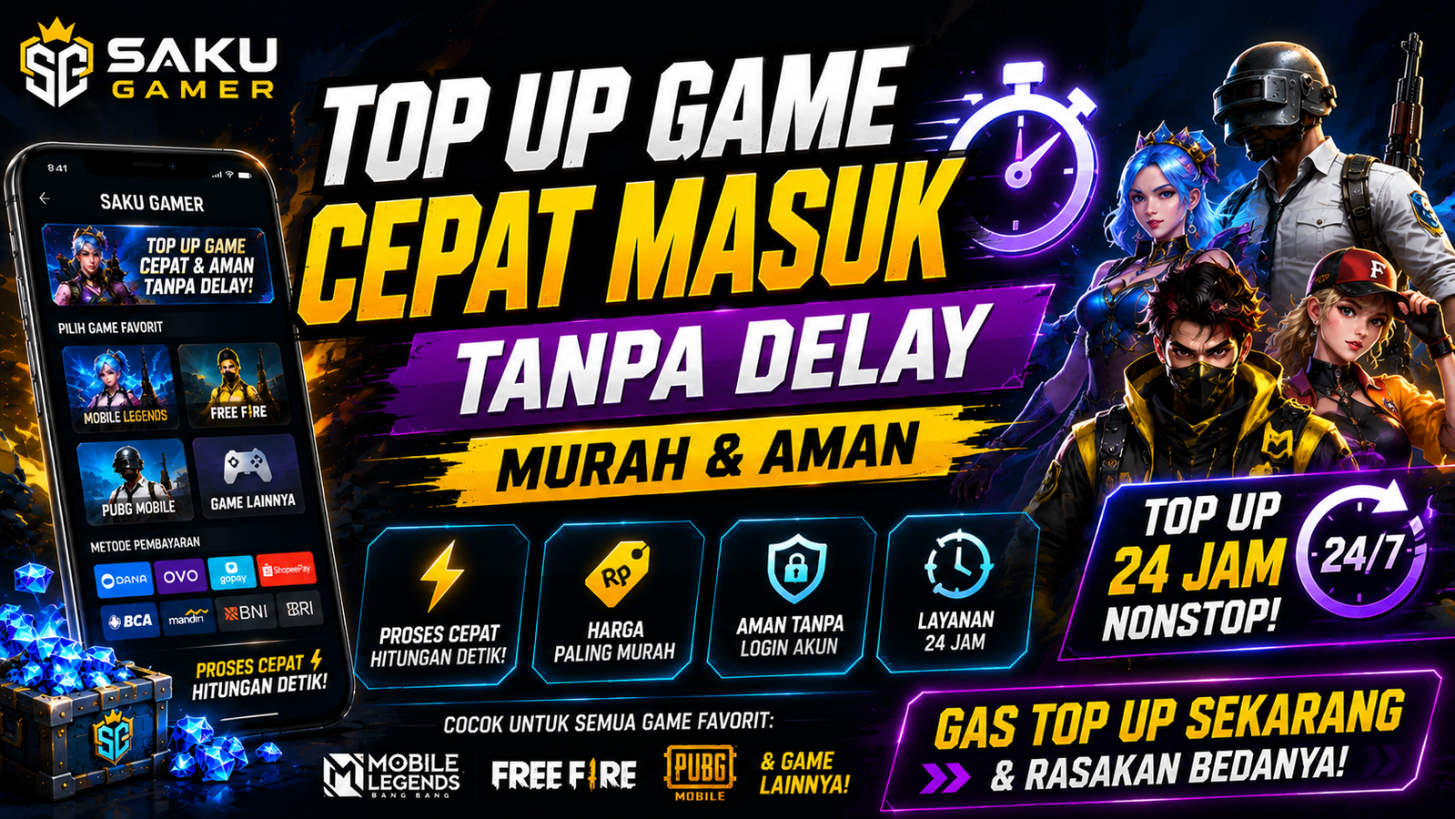 TOP UP GAME CEPAT MASUK TANPA DELAY โ MURAH & AMAN