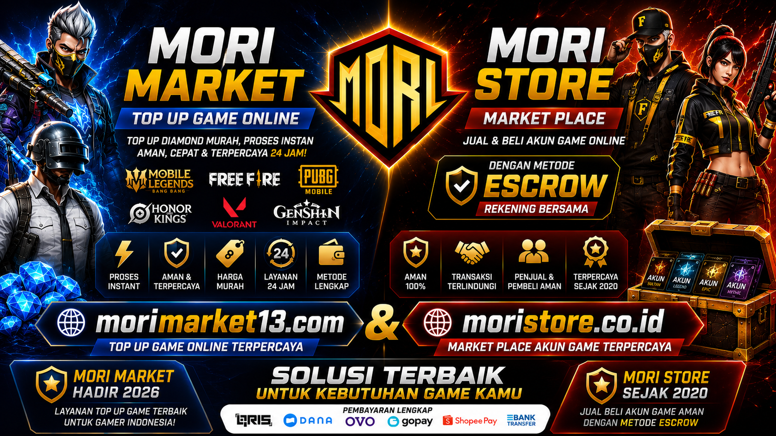 MORI STORE & MORI MARKET: Solusi Lengkap untuk Gamer