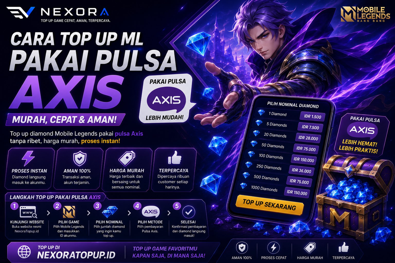 Cara Top Up ML Pakai Pulsa Axis Murah
