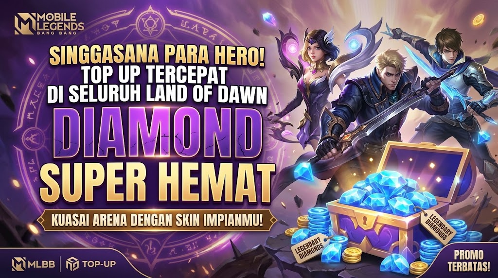 Isi Diamond Mobile Legends dengan mudah dan praktis! ⚡ Gunakan diamond untuk membeli skin keren, hero, Starlight, dan berbagai item favoritmu.