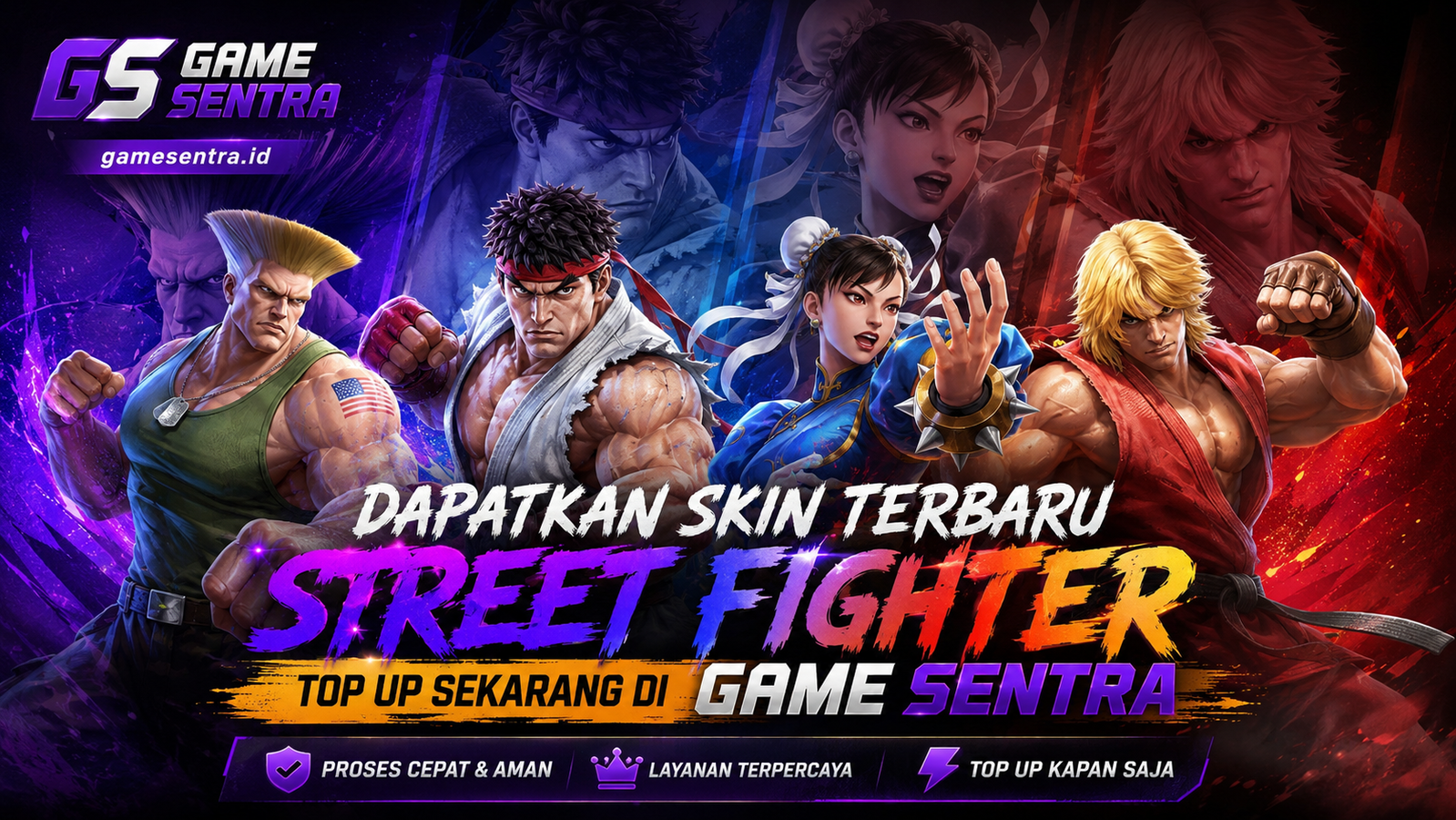 Dapatkan Skin Terbaru STREET FIGHTER di GAME SENTRA