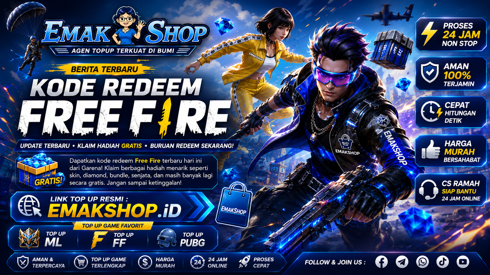 Kode Redeem Free Fire (FF) Terbaru Juli 2026, Klaim Skin dan Diamond Gratis
