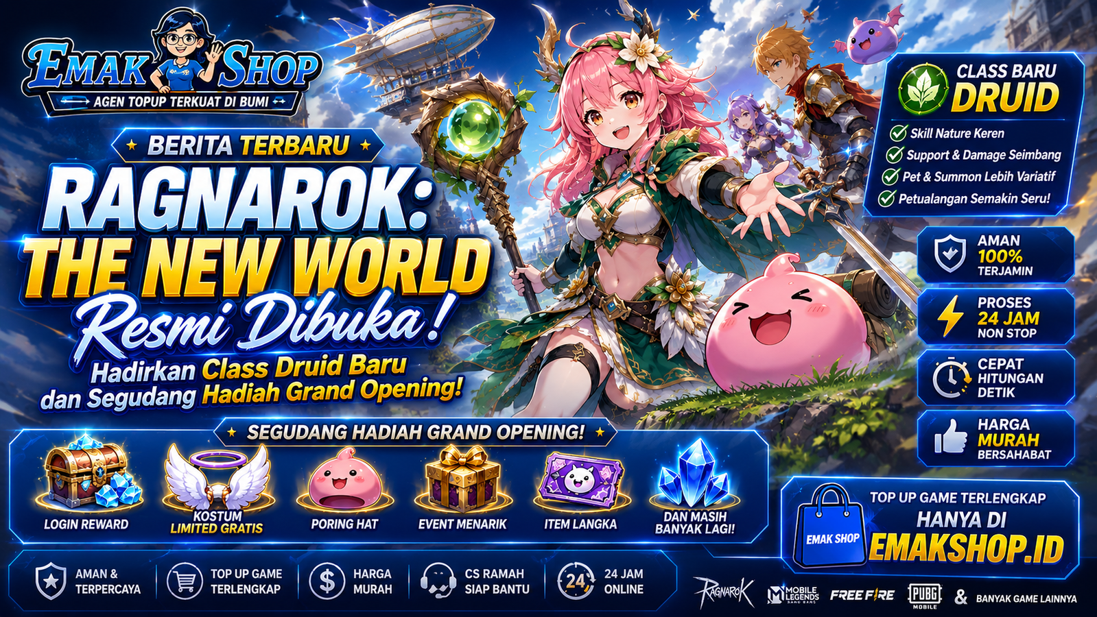 Ragnarok The New World Resmi Rilis, Class Druid Baru dan Hadiah Grand Opening