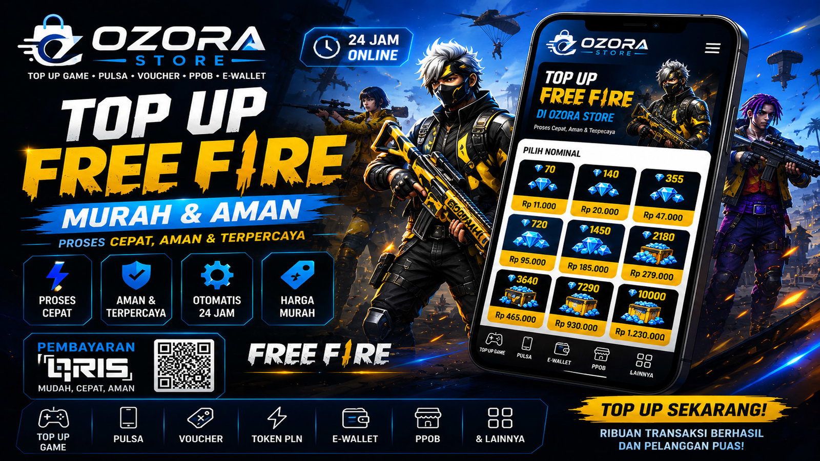 TOP UP FREE FIRE MURAH & AMAN 