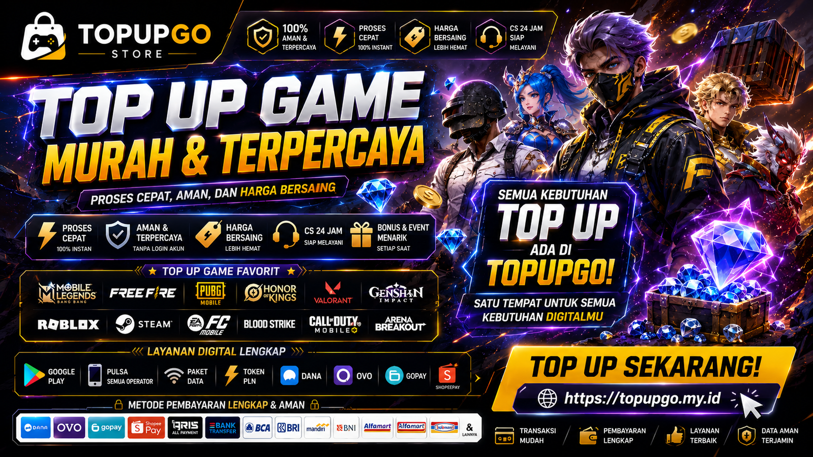 Top Up Game Murah, Cepat, dan Aman di TopupGo Store