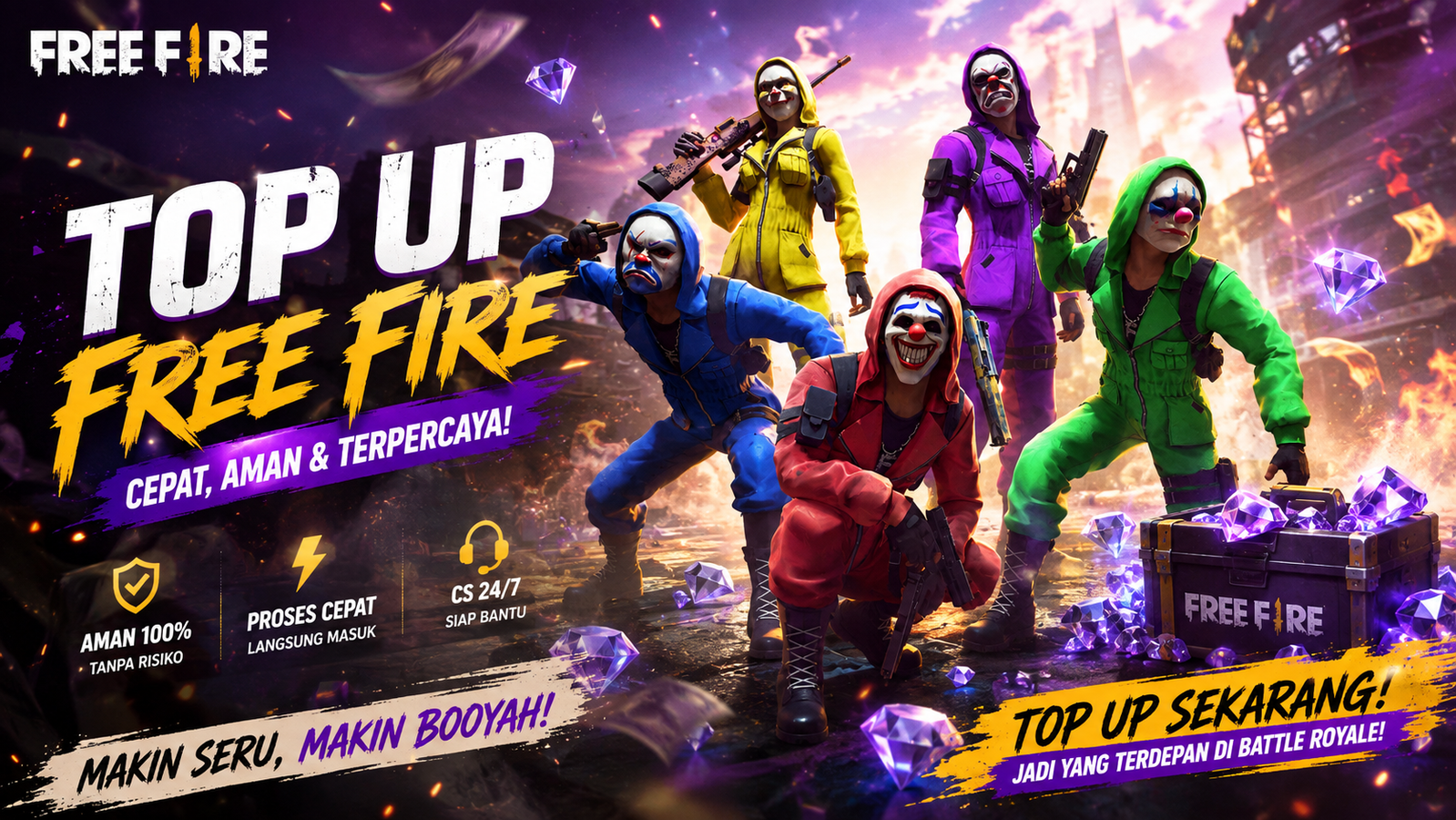 TOP UP MURAH DIAMOND FREE FIRE HANYA DISINI!