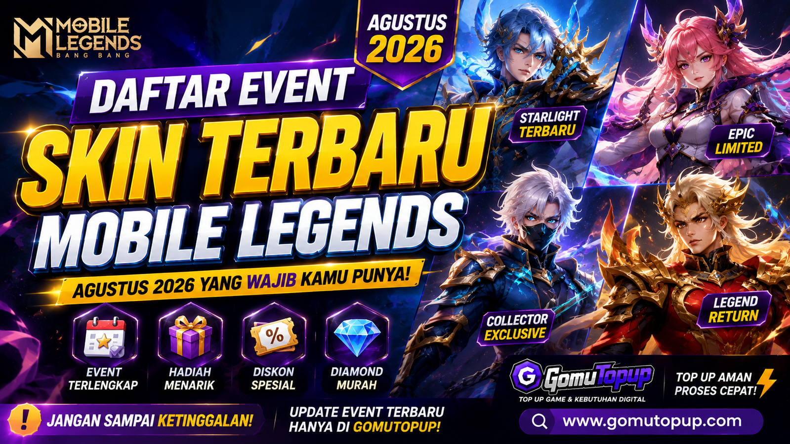 Daftar Event Skin Terbaru Mobile Legends Agustus 2026 yang Wajib Kamu Punya!