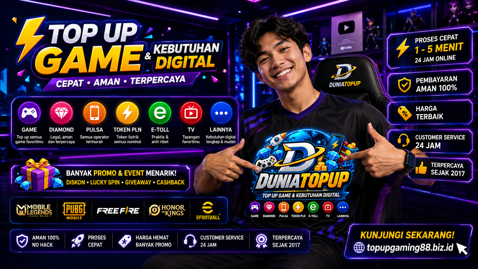Ayo buruan top up , tersedia. Voucher pulsa,token listrik,paket data,telepon sms,TV, E-toll,hiburan , e- money