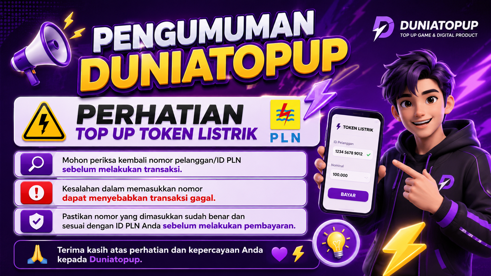 ๐ข โก PERHATIAN TOP UP TOKEN LISTRIK
