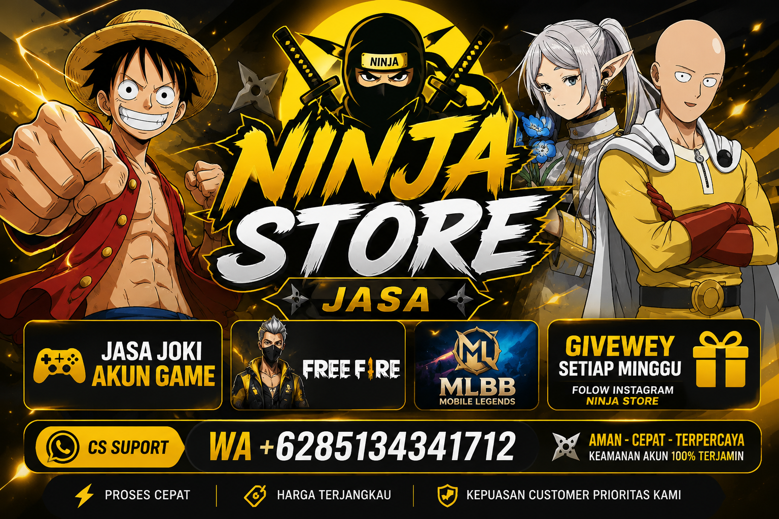 JOKI & BELI AKUN FREE FIRE / MLBB – HARGA MURAH