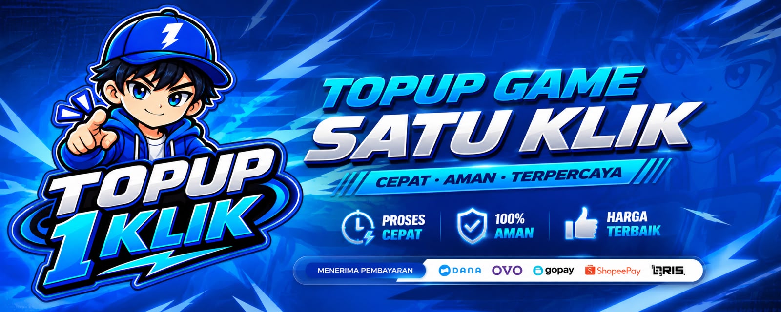 TOPUP 1KLIK ⚡ Top up game jadi lebih mudah, cepat, dan praktis. Cukup satu klik, kebutuhan top up kamu langsung diproses tanpa ribet. Nikmati proses yang cepat, aman, terpercaya, dan harga yang bersahabat.